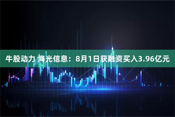 牛股动力 海光信息：8月1日获融资买入3.96亿元