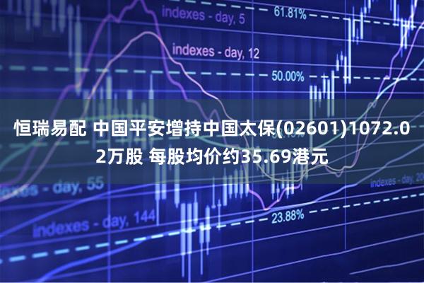 恒瑞易配 中国平安增持中国太保(02601)1072.02万股 每股均价约35.69港元